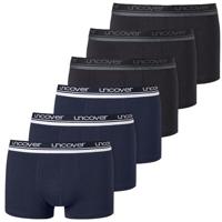 Schiesser Boxershorts Uncover 6-pack blauw - zwart