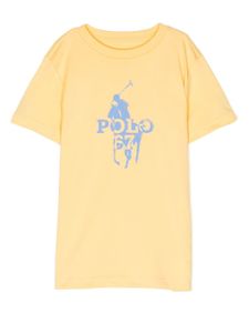 POLO RALPH LAUREN KIDS t-shirt à logo imprimé - Jaune