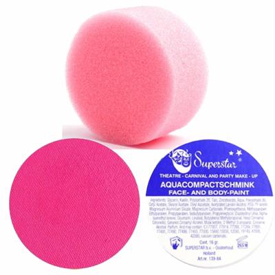 Superstar schmink kleur fuchsia roze - 16 gram - met rond grimeer sponsje - Schminken - alle leeftij