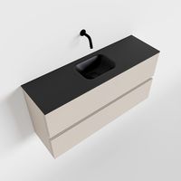 Toiletmeubel Mondiaz Ada | 100 cm | Meubelkleur Linen | Lex wastafel Urban Midden | Zonder kraangat