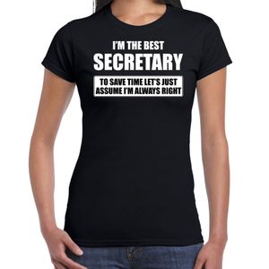 The best secretary - always right t-shirt cadeau secretaresse zwart dames 2XL  -