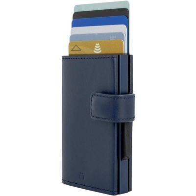 ÖGon Kaarthouder Cascade Snap 7 X 2,2 Cm Leer/aluminium Blauw ÖGon Kaarthouder Cascade Snap 7 X 2,2 Cm Leer/aluminium Blauw