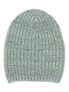 Barrie mélange-effect ribbed-knit cashmere beanie - Vert