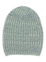 Barrie mélange-effect ribbed-knit cashmere beanie - Vert - thumbnail