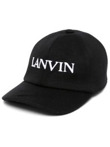 Lanvin cardigan en laine mélangée à logo brodé - Noir