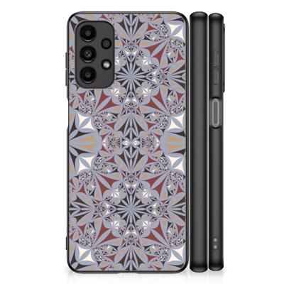 Samsung Galaxy A13 4G Marmeren Print Telefoonhoesje Flower Tiles
