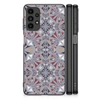 Samsung Galaxy A13 4G Marmeren Print Telefoonhoesje Flower Tiles