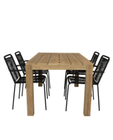 Alberto teak tafel 160 met Denver tuinstoel