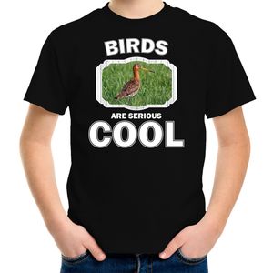 Dieren grutto vogel t-shirt zwart kinderen - birds are cool shirt jongens en meisjes