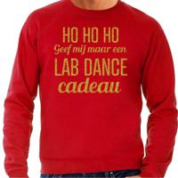 Foute kersttrui/sweater voor heren - Hohoho lab dance cadeau - rood - glitter goud