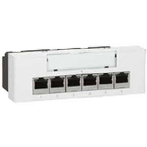 Legrand Mosaic netwerkswitch, (hxbxd) 45x112.5x54mm ethernet, 6 poorten 10/100