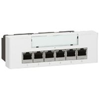 Legrand Mosaic netwerkswitch, (hxbxd) 45x112.5x54mm ethernet, 6 poorten 10/100 - thumbnail
