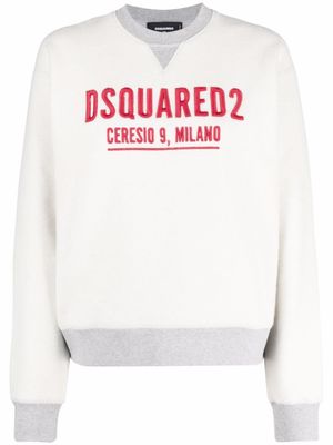 DSQUARED2 sweat à logo brodé - Gris