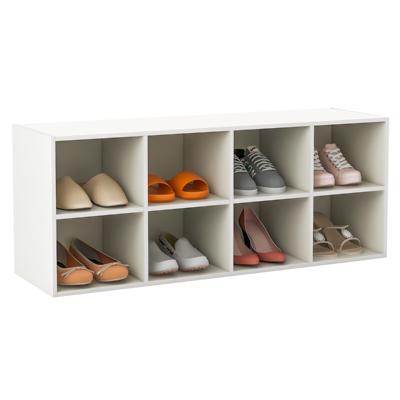 Schoenbank met Zitvlak Belastbaar tot 230 kg Zitbank met 8 Open VakkenBoekenkasten/Schappen/Opbergkasten (Wit)