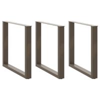 Eettafelpoten 3 st U-vormig 80x(72-73) cm staal naturel