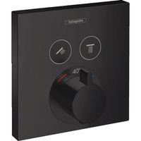 Hansgrohe ShowerSelect afbouwdeel v. inbouwkraan thermostatisch v. 2 douchefuncties m. start/stop-kraan mat zwart 15763670 - thumbnail