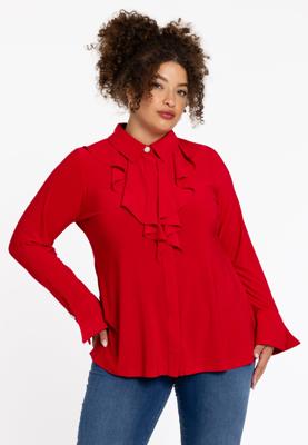 Yoek Blouse volant | Rood | Maat 46/48