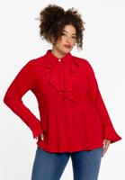 Yoek Blouse volant | Rood | Maat 46/48 Yoek Blouse volant | Rood | Maat 46/48
