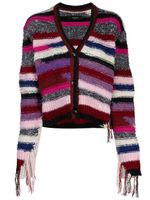 AMIRI cardigan rayé à col v - Violet