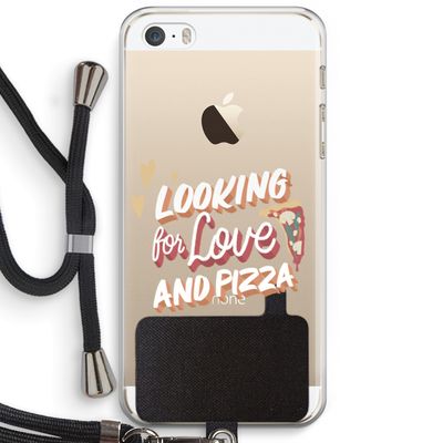 Pizza is the answer: iPhone 5 / 5S / SE Transparant Hoesje met koord