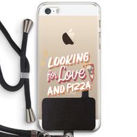 Pizza is the answer: iPhone 5 / 5S / SE Transparant Hoesje met koord
