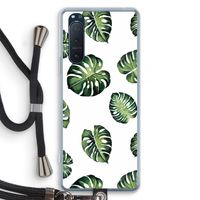 Tropische bladeren: Sony Xperia 5 II Transparant Hoesje met koord