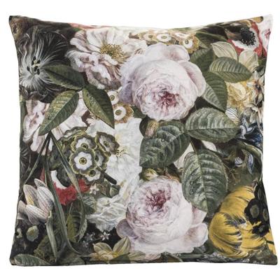 2e Halve Prijs Leen Bakker - Sierkussen Elna - Antraciet/geel - 45x45 Cm - Polyester - Grijs