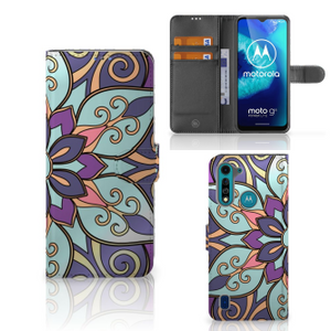 Motorola G8 Power Lite Hoesje Purple Flower