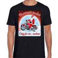 Fout kerst shirt voor motorliefhebbers no presents zwart heren - thumbnail