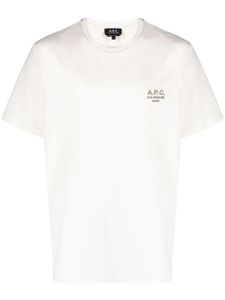 A.P.C. t-shirt en coton à logo brodé - Tons neutres