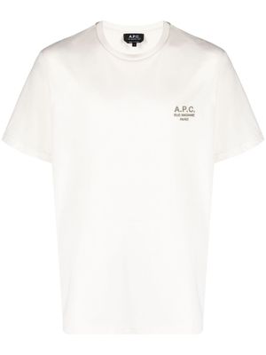 A.P.C. t-shirt en coton à logo brodé - Tons neutres