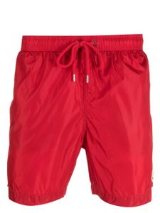 Moncler short de bain à patch logo - Rouge