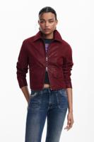 Glanzend jack met leerlook - RED - L