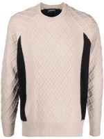 Emporio Armani pull en laine à design colour block - Tons neutres