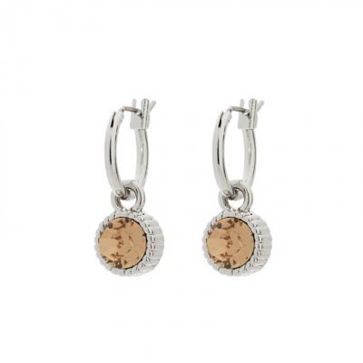 Biba Hang Oorbellen Zilver met Swarovski Steentje Lt.sm. Topaz