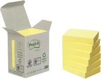 Post-it Recycled notes, 100 vel, ft 38 x 51 mm, geel, pak van 6 blokken - thumbnail