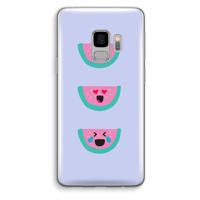 Smiley watermeloen: Samsung Galaxy S9 Transparant Hoesje - thumbnail