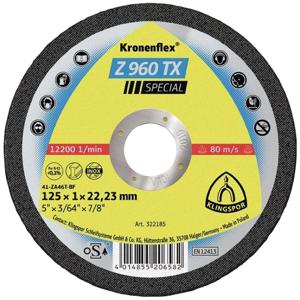 Klingspor Z 960 TX 322184 Doorslijpschijf recht 115 mm 25 stuk(s) Gegoten, RVS, Staal