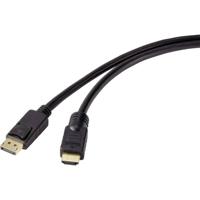 Renkforce RF-4596876 DisplayPort-kabel DisplayPort / HDMI Adapterkabel DisplayPort-stekker, HDMI-A-stekker 20.00 m Zwart Vergulde steekcontacten