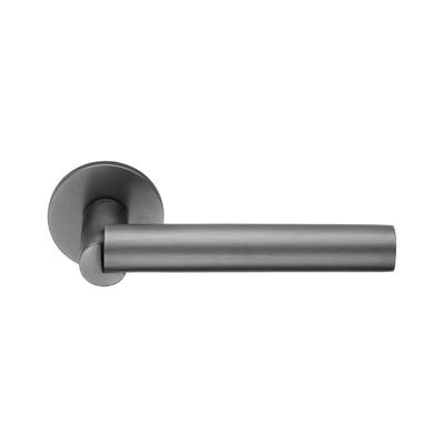 DND handles DND Boole deurkruk op rond rozet - PVD gun metal