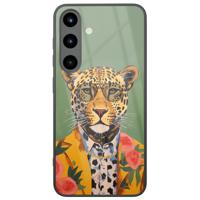 Samsung Galaxy S25 glazen hardcase - Luipaard hipster
