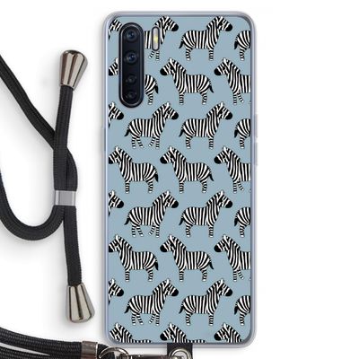 Zebra: Oppo A91 Transparant Hoesje met koord