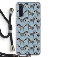 Zebra: Oppo A91 Transparant Hoesje met koord