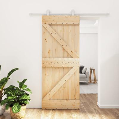 Schuifdeur met beslag 85x210 cm massief grenenhout