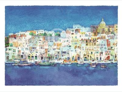 Kunstdruk Ralf Westphal - Corricella, Insel Procida 80x60cm