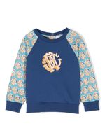 Roberto Cavalli Junior sweat en coton à logo brodé - Bleu