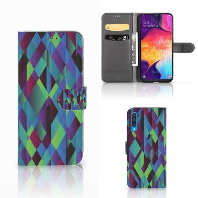 Samsung Galaxy A50 | Book Case | Abstract Green Blue