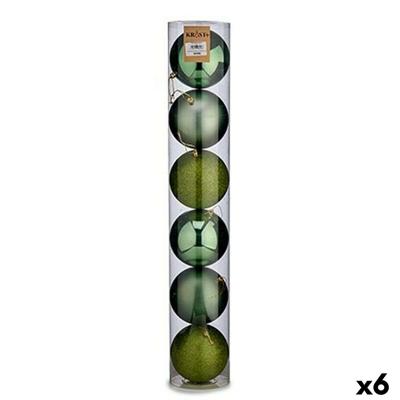 Set kerstballen Krist+ 00804 00804 Groen Plastic Ø 12 cm 6 Onderdelen (6 Stuks)