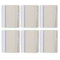Notitieboekje / opschrijfboekje A5 - 6x - wit - Harde kaft - 18 x 21 cm - 70 pagina's - met liniaal