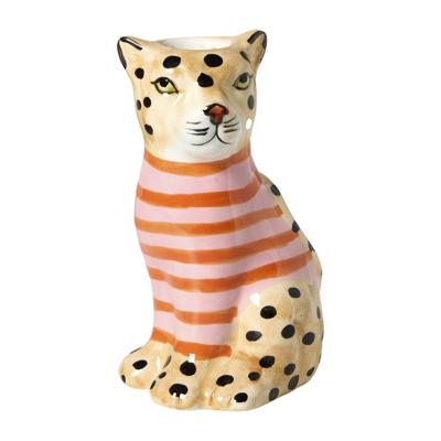 Kandelaar luipaard - multikleur - ø7x13 cm